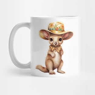 Kangaroo in Straw Hat Mug